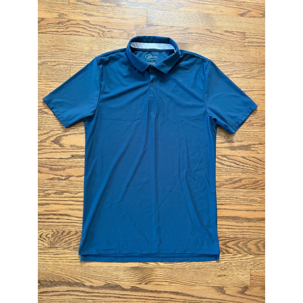 Blanco Clothing Mens Performance Polo Shirt Teal Blue Short Sleeve Golf Top L
